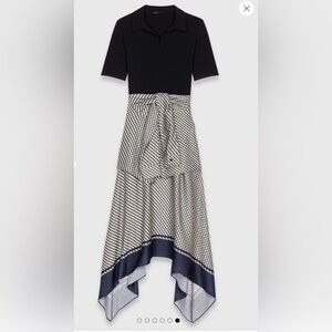 Maje Printed two-tone dress Size 36